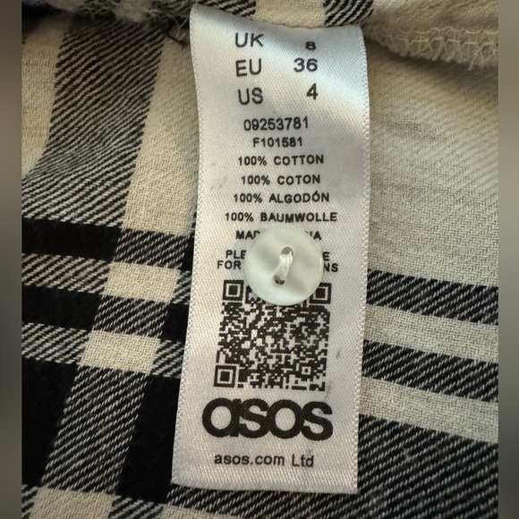 ASOS 100% Cotton Oversized Lightweight Plaid Shirt - Picture 10 of 10